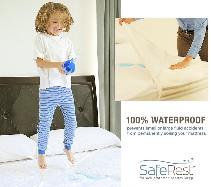 SafeRest Zippered Mattress Protector - Premium 6-9 Inch Waterproof Mattress Cover for Bed - Breathable, Noiseless Washable Mattress Encasement - Full - Image 2